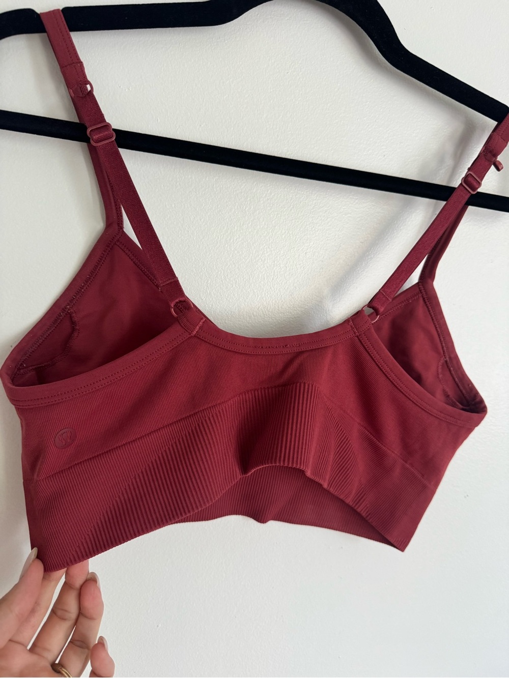 lululemon athletica Seamless V-Neck Bralette in Deep Berry Red - Picture 3 of 3
